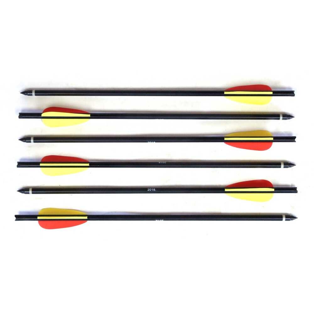 Man Kung 14 inch aluminium kruisboog pijlen zwart 6-pack (Ø8mm)