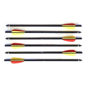 Man Kung 14 inch aluminium kruisboog pijlen zwart 6-pack (Ø8mm)