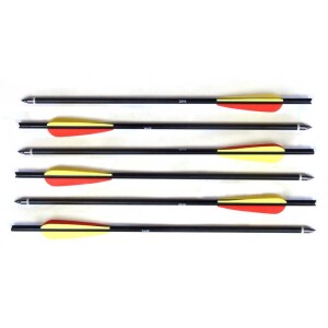Man Kung 16 inch aluminium kruisboog pijlen zwart 6-pack (Ø9mm)