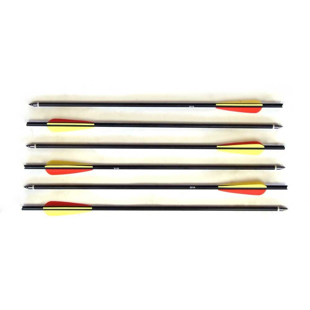 Man Kung 20 inch aluminium kruisboog pijlen zwart 6-pack (Ø9mm)