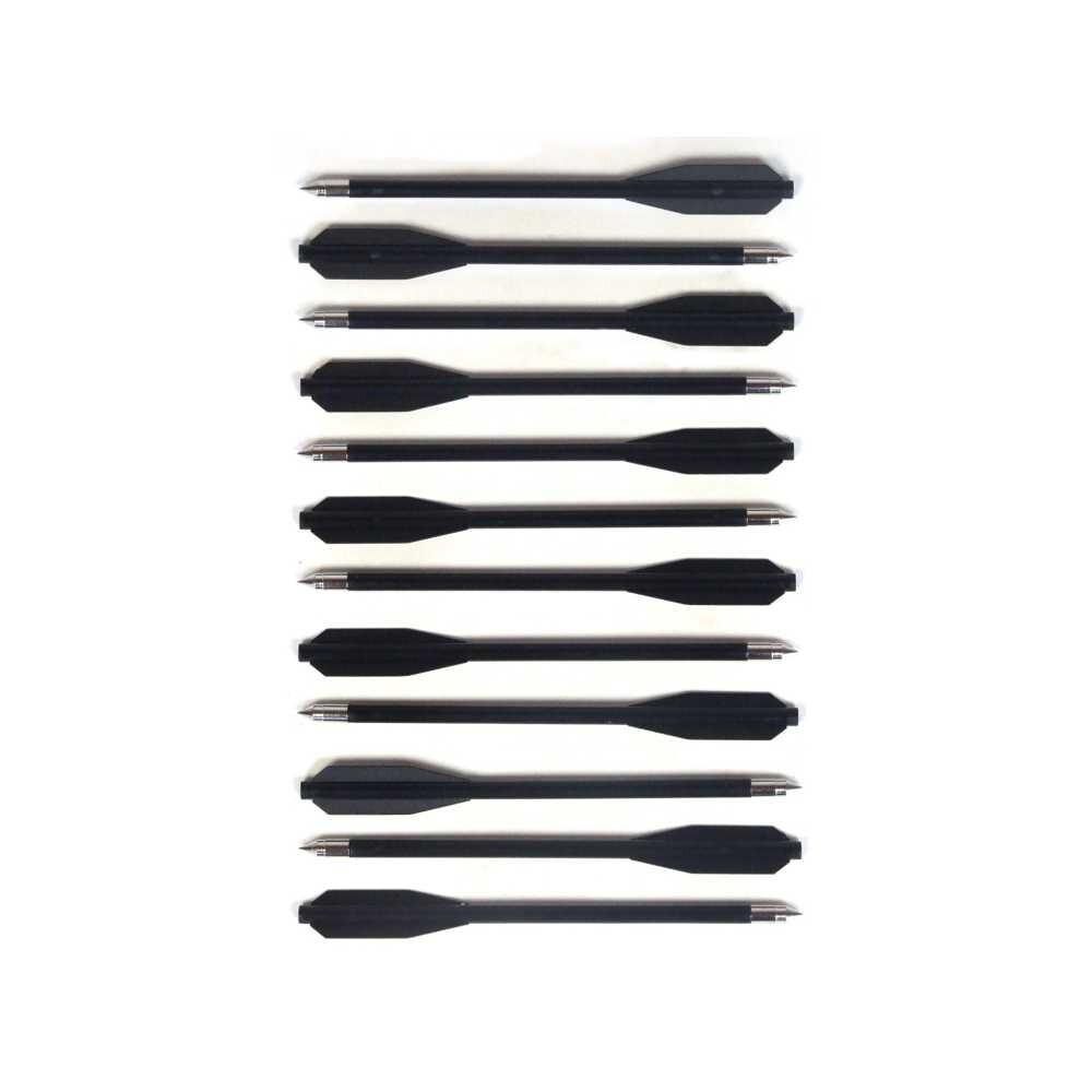 Man Kung 6,5 inch zwarte kunststof kruisboog pijltjes 12-pack (Ø6mm)